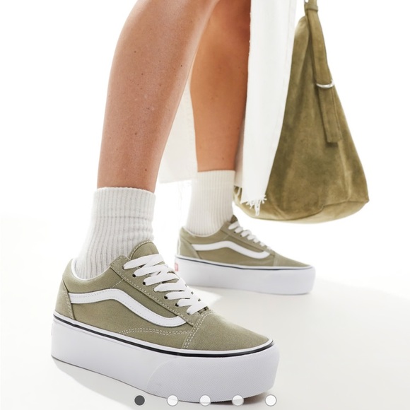 Vans old skool stackform trainers in light tan - Picture 3 of 7